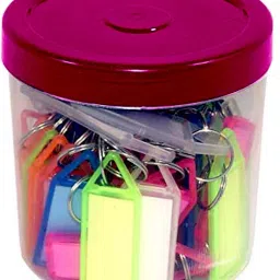 Multicolor Keyring & Keychain with Name Tag Labels (Pack of 50) Key Chain-0