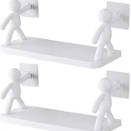 Self Adhesive Multi-Purpose Wall Hanging Humanoid floating Shelf 1.808 Plastic Wall Shelf-2
