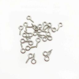 Silver Color Eye Screw (4x8mm) for Jewellery Making Pack of 50 Pcs-image-4