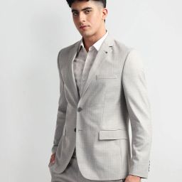 Men Single-breasted Solid Suit-image-35