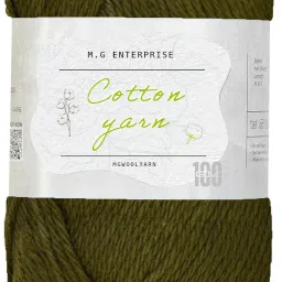 Cotton Delight Dark Olive Green 100 gms 100% Cotton Ball Hand knitting Yarn-image-65