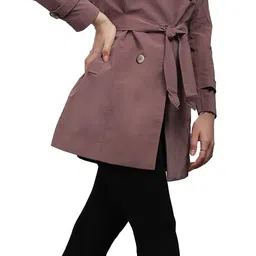 honnete Acrylic Polyester Solid Coat For Women-picture-39