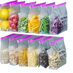 Multi-purpose Crystal Clear Ziplock Bags For Snacks, Fridge, Kitchen, Cosmetics, Travel Storage Vacuum Bags-8