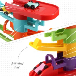intelliskills Zip Zap Zoom Racing Tower Track with Stack, Roll & Ramp Play for Kids|3 Toy Cars image 2