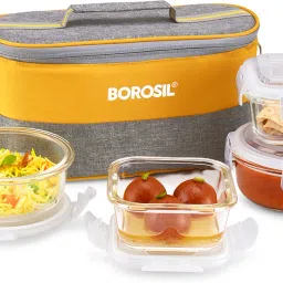 Zest Borosilicate Glass Lunchbox 4 Containers Lunch Box-20