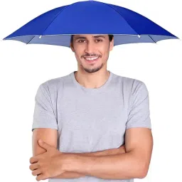 Hands Free Umbrella Hat to Protect from Sun & Rain (Blue) Umbrella-image-20