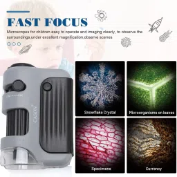 cason Pocket Microscope 60X-120X,LED Lighted Mini Microscope for Kids, Laboratory Use image 4
