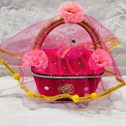 Fancy Travel Basket for Laddu Gopal Ji multicolor Carry Basket Plastic Fruit & Vegetable Basket-image-49