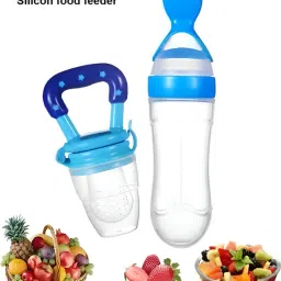 Baby Squeezy Food Grade Silicone Feeder Bottle with Spoon Feeder For Baby - 90ml Teether and Feeder-10