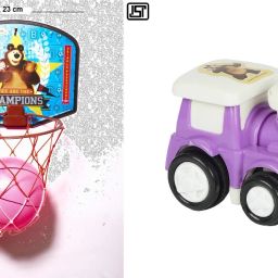 Combo-Masha Basketball Blue Board & Loco Engine Friction Powered Toy-Multicolor-37