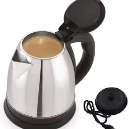 Electric Heat Kettle [ FAST BOIL ] : This 1500W electric kettle has concealed heating elements and can boil up to 2 litres of water in 5 to 7 minutes, quicker and safer. Start your day with a cup of instant lemon tea, green tea, hot water. Auto switch off when water boils. We can also use this kettle on travel. Electric Kettle-27