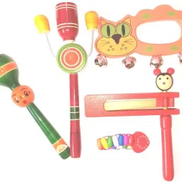 Hand Craft Wooden Sound Making Toys For kids Pack Of 6 Baby Rattle-image-18