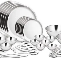 Pack of 40 Stainless Steel 40 PCS Budget Double Wall Dinner Set (6 People) Dinner Set-image-36