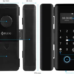 iPlug Smart Glass Door Lock i-06/| 6-Way Unlocking | WiFi Mobile App | OTP Access Smart Door Lock image 2