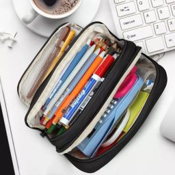 Pencil Pouch with Pocket School Case, Large Capacity, for Boys and Girls Stylish Pencil Pouch Art Polyester Pencil Box-image-28