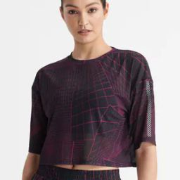 Mesh Crop Crew-Neck Running T-shirt-image-52