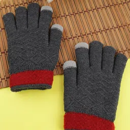ELLIS Unisex Patterned Acrylic Touchscreen Gloves-11