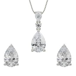 Emori 18KT Gold Diamond-Studded Pendant & Earring-image-25