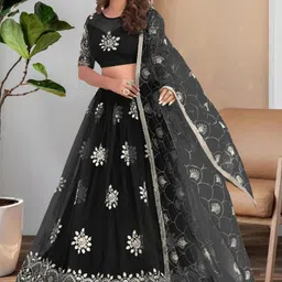 F Plus Fashion Net Semi-Stitched Lehenga Choli-image-29