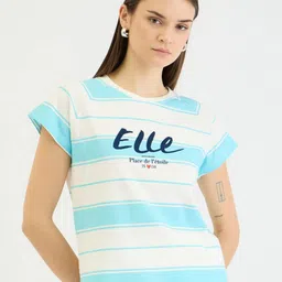 ELLE Women Striped Extended Sleeves T-shirt-image-31