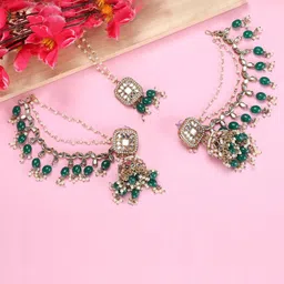 EVY Copper-Plated Artificial Stones And Pearls Beaded Jewellery Set-23