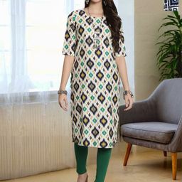 HERE&NOW Selection Of 2 Ethnic Motifs Printed Round Neck Straight Kurta-image-94