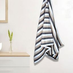 Myntra Elegant Homes Beige & White 1 Striped Cotton 150 GSM Bath Towel-picture-9