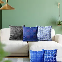 ArtzFolio Multicoloured Set of 5 Velvet Square Cushion Covers-15