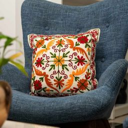 Atrangi Studio 2 Pieces Ethnic Motifs Patchwork Square Cushion Covers-6