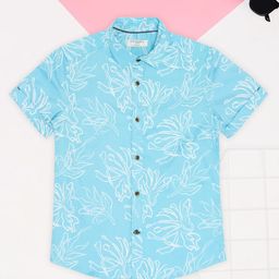 Pantaloons Junior Boys Floral Printed Spread Collar Cotton Casual Shirt-picture-17