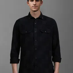 Louis Philippe Jeans Men Spread Collar Solid Cotton Slim Fit Casual Shirt-image-28