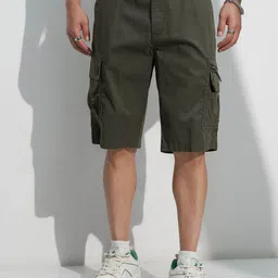 HIGHLANDER Men Mid-Rise Cotton Cargo Shorts-picture-44