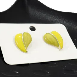 FIMBUL Stainless Steel Rhodium Plated Heart Shaped Studs-14