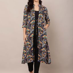 HELLO DESIGN Women Printed Indigo Shrug-41