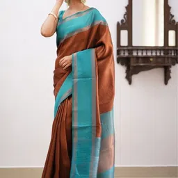 SHOP DROP Woven Design Zari Pure Silk Banarasi Saree-picture-41