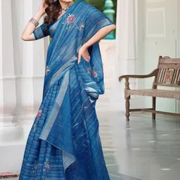 Kalista Floral Zari Pure Cotton Saree-image-79