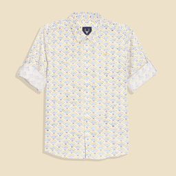 Allen Solly Junior Boys Spread Collar Slim Fit Floral Printed Opaque Shirt-picture-29