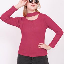 BAESD Women Round Neck Ribbed Top-image-108