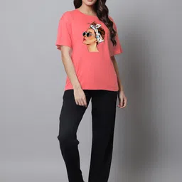 Kanvin Women Printed Cotton Night suit-image-10