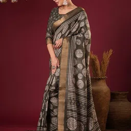 Anouk Floral Printed Sungudi Saree-image-96