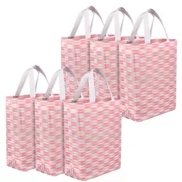 Kuber Industries Geometric Printed Shopper Handheld Bag with Bow Detail-32