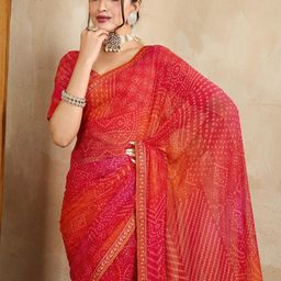 KALINI Printed Embroidered Bandhani Saree-image-15