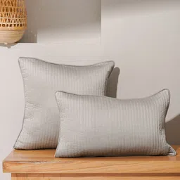 India Circus by Krsnaa Mehta Silver-Toned Striped Square Cushion Covers-image-78