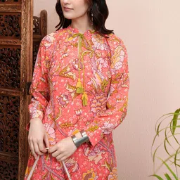Vishudh Women  Floral Print Maxi Midi Dress-image-34