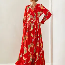 BIANCO LUCCI Floral Print Puff Sleeve Maxi Dress-image-30