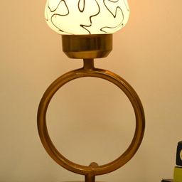 SOMIL Black Printed Glass Cylindrical Shaped Table Lamp-image-96