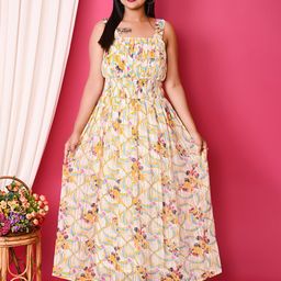 BAESD Floral Print Chiffon A-Line Maxi Dress-picture-9