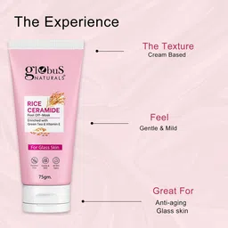 Globus naturals Rice Ceramide Set Of 3 Peel Off Mask With Green Tea & Vitamin E-75g Each image 4