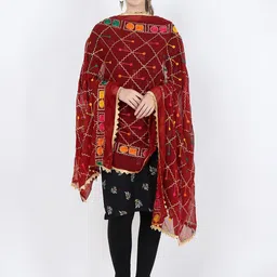 LA FEMINAE Geometric Embroidered Thread Work Dupatta-picture-28