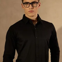 DENNISON Men Smart Slim Fit Solid Spread Collar Cotton Formal Shirt-image-20